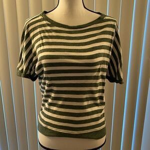 Rachel Zoe striped green & white top, XS
